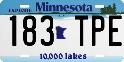 MN license plate 183TPE