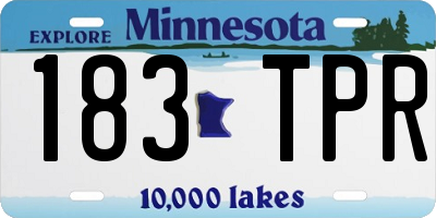 MN license plate 183TPR