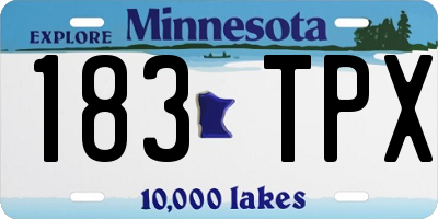 MN license plate 183TPX