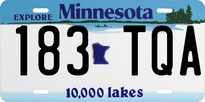 MN license plate 183TQA