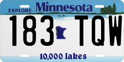 MN license plate 183TQW