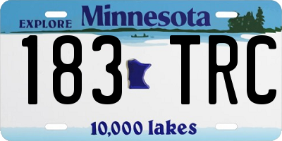 MN license plate 183TRC