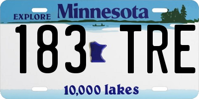 MN license plate 183TRE