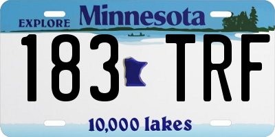 MN license plate 183TRF