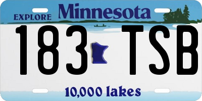 MN license plate 183TSB