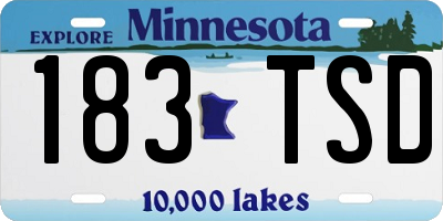 MN license plate 183TSD