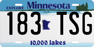 MN license plate 183TSG