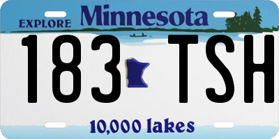 MN license plate 183TSH