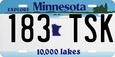 MN license plate 183TSK