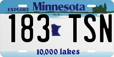 MN license plate 183TSN