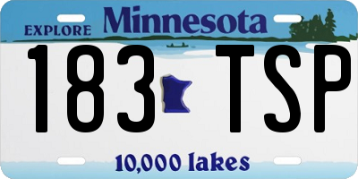 MN license plate 183TSP