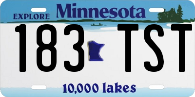 MN license plate 183TST
