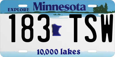 MN license plate 183TSW
