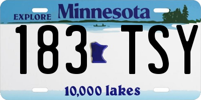 MN license plate 183TSY