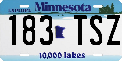 MN license plate 183TSZ