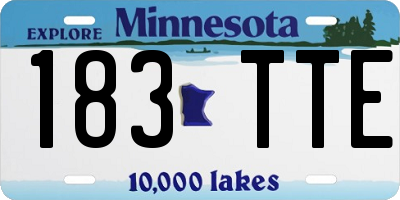 MN license plate 183TTE