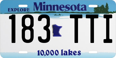 MN license plate 183TTI