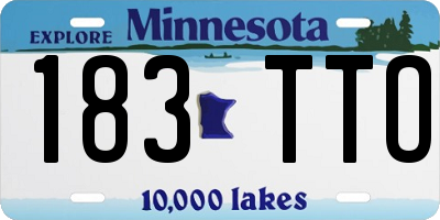 MN license plate 183TTO