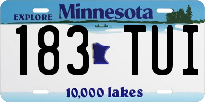 MN license plate 183TUI