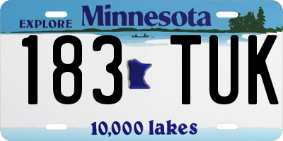 MN license plate 183TUK