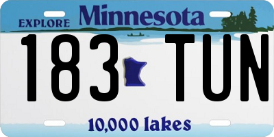 MN license plate 183TUN