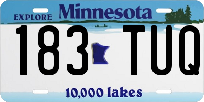 MN license plate 183TUQ