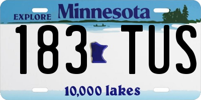 MN license plate 183TUS