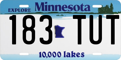 MN license plate 183TUT