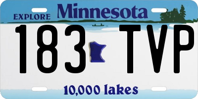 MN license plate 183TVP