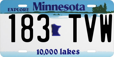 MN license plate 183TVW