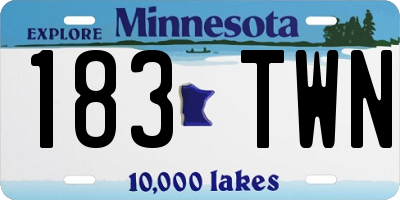 MN license plate 183TWN