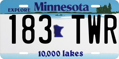 MN license plate 183TWR