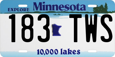 MN license plate 183TWS