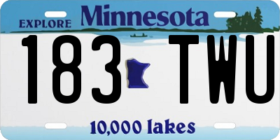 MN license plate 183TWU