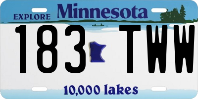 MN license plate 183TWW