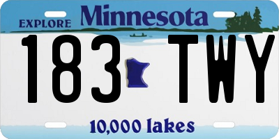 MN license plate 183TWY