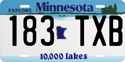 MN license plate 183TXB