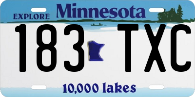 MN license plate 183TXC