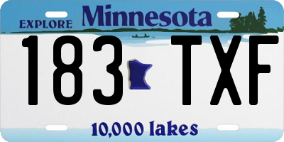 MN license plate 183TXF
