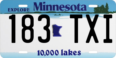 MN license plate 183TXI