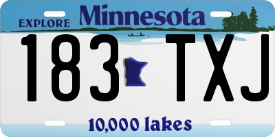 MN license plate 183TXJ