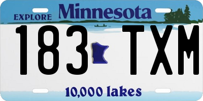 MN license plate 183TXM