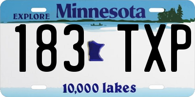 MN license plate 183TXP