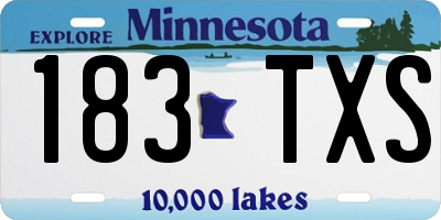 MN license plate 183TXS