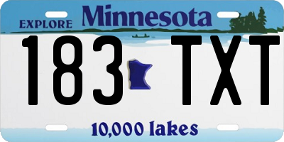 MN license plate 183TXT