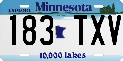 MN license plate 183TXV