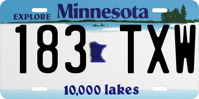 MN license plate 183TXW