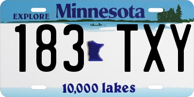 MN license plate 183TXY