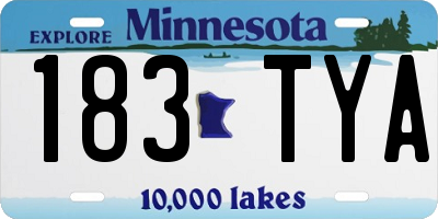 MN license plate 183TYA