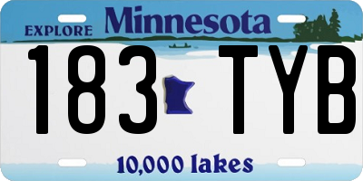 MN license plate 183TYB